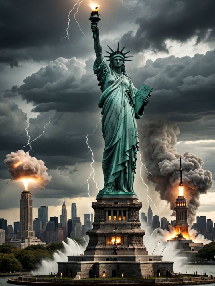 Statue Of Liberty In New York City Art Print by AI