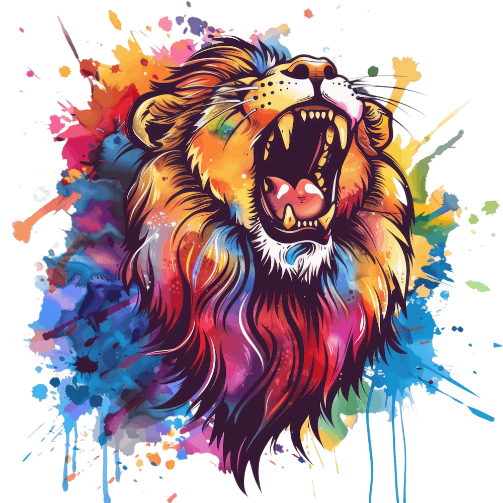 Lion Painting 5 Art Print by Aloke Design - Fy