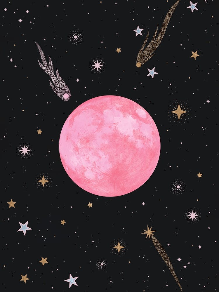 「MOON.」CLARITY ART Strawberry Moon Art Print by Carly Watts Art - Fy