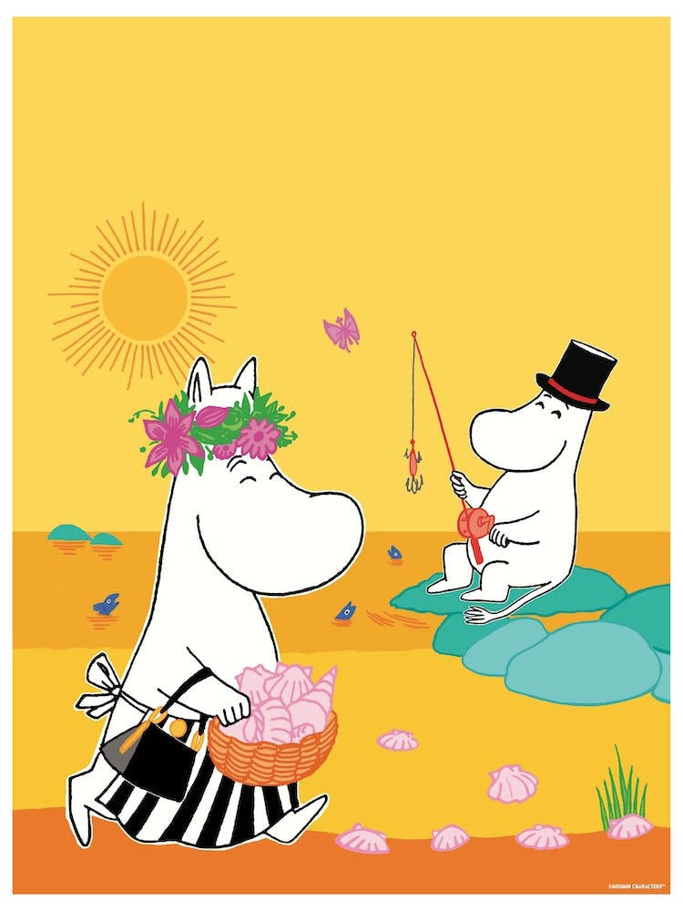 The Moomin Collection Moomimpapa And Moominmama Art Print by The