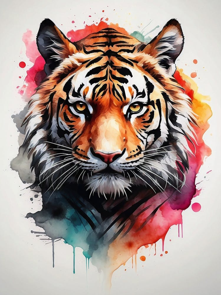 Tiger watercolor painting, 100% handmade painting ,Original on sale painting.