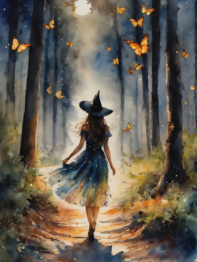 Butterfly Witch ~ Fairytale Forest Full Moon Witchcraft Witchy