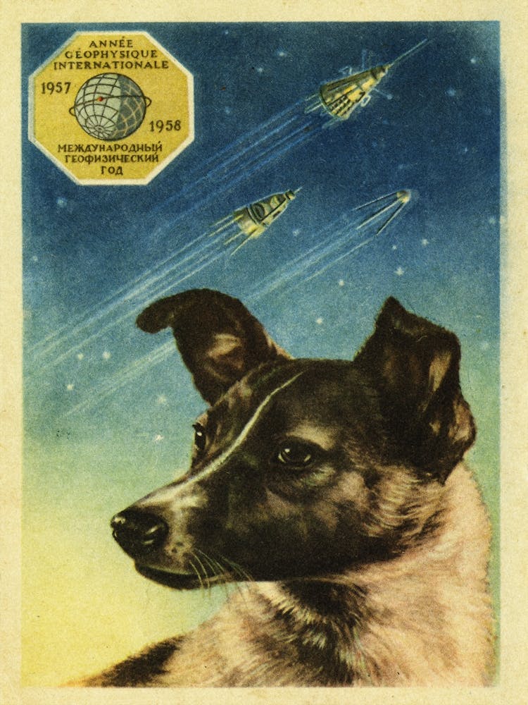 邦楽 SERIKA WITH DOG DEMO 1982 Laika the first dog in space hi-res stock photography and