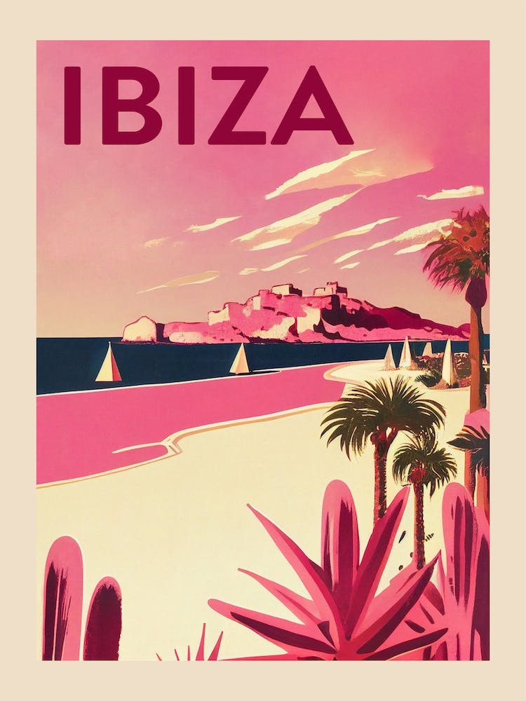 Ibiza Vintage Travel Poster Art Print by Travel Poster Collection - Fy