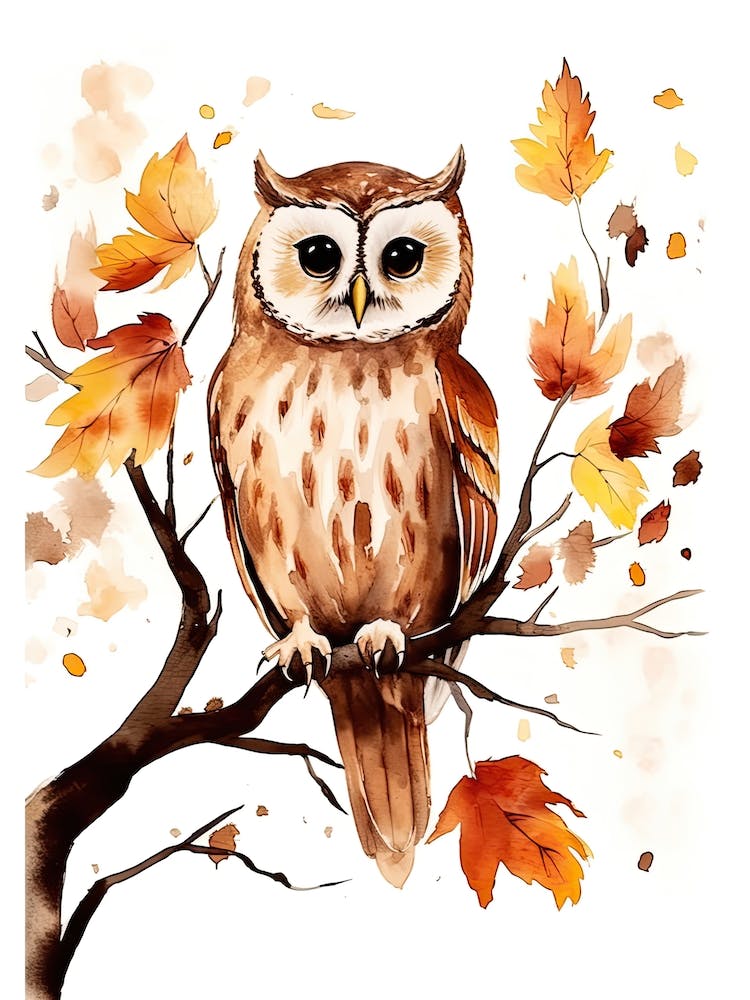 Cute Watercolour Baby Owl, Kids -Stunning Framed Landscape Canvas Art Print, Bespoke Unique hotsell Artwork Picture Gallery Wrapped