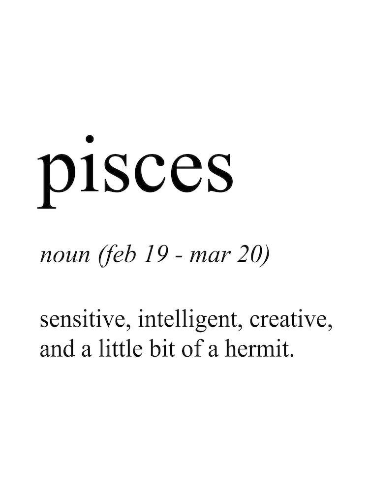 Pisces Star Sign Definition Meaning Art Print by Pixy Paper Fy