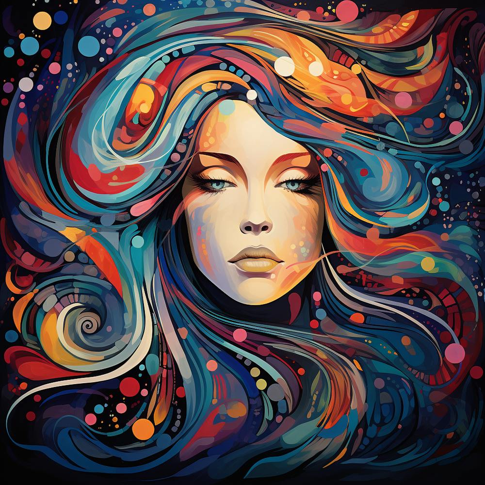 Colorful Abstract Portrait 87 by Esmonbijouart Wall Art