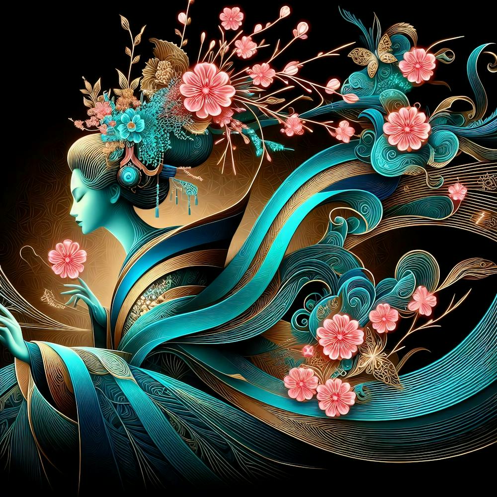 高感度ショップで2023年売れたブランド Japan Traditional Geisha Illustration By Ad 124 Art Print by 彫刻・オブジェ