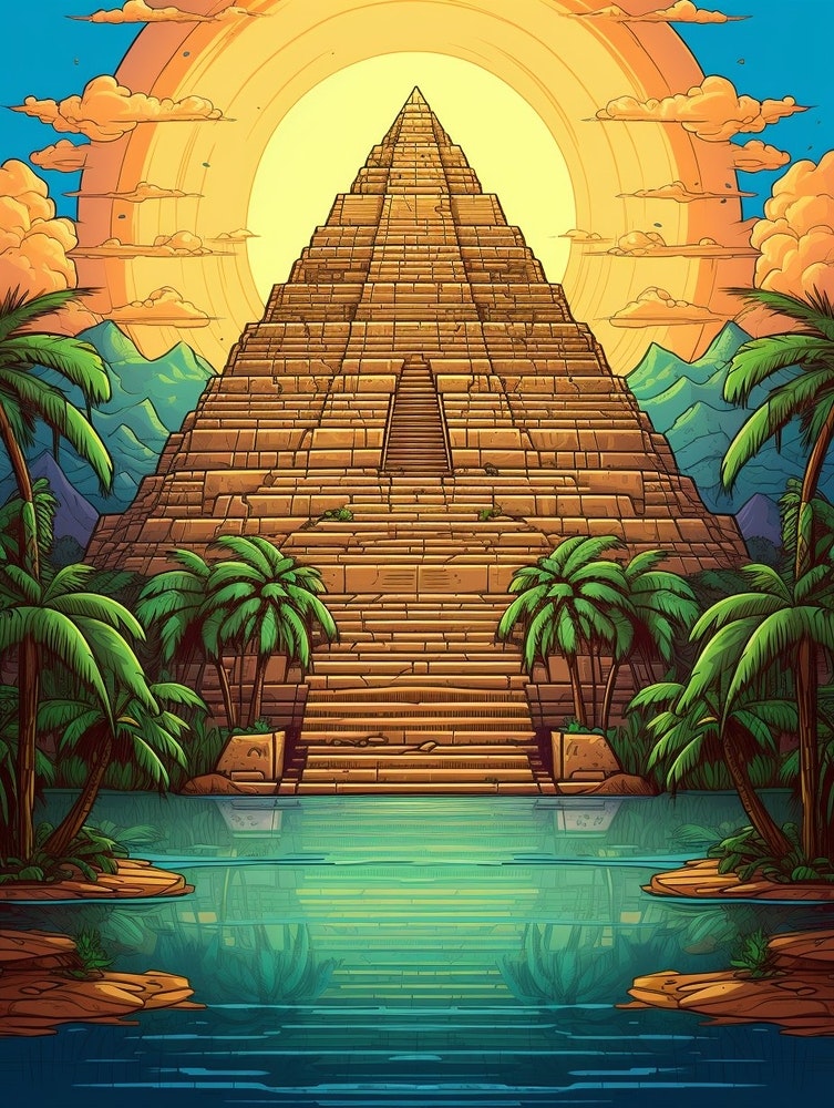 Great Pyramid Of Giza Pixel Art 1 Art Print by PixelPerfect - Fy