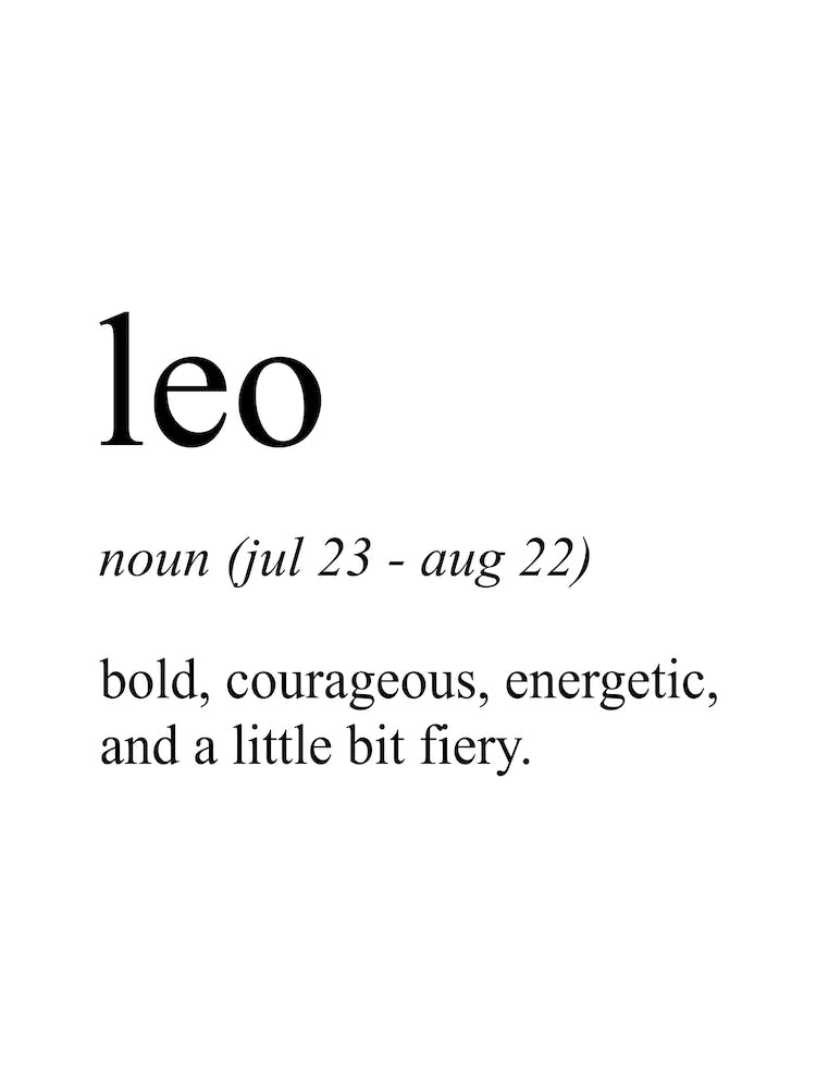 Leo Star Sign Definition Meaning Art Print by Pixy Paper Fy