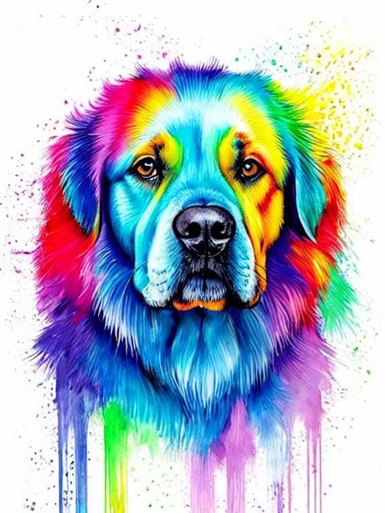 Colorful deals dog art