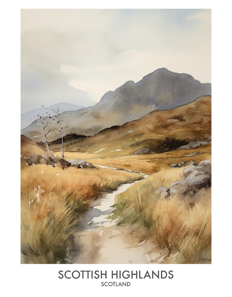 Scottish good Highlands 56x76cm watercolour