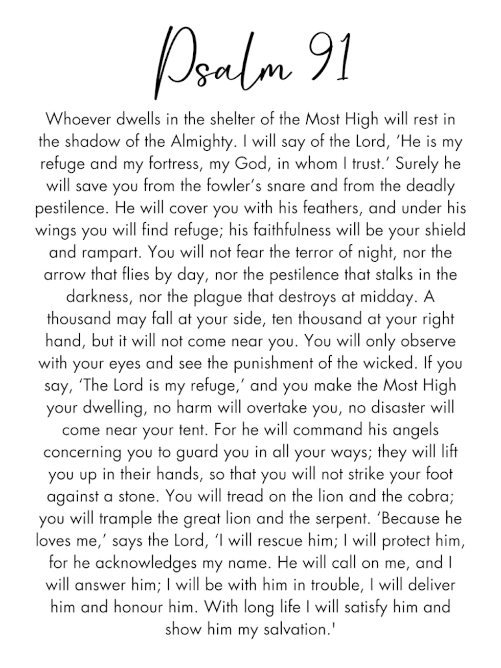 psalm-91-canvas-print-by-shark-printables-fy for Free Printable Psalm 91 Kjv Psalm 91 Canvas Print by Shark Printables - Fy for Free Printable Psalm 91 Kjv