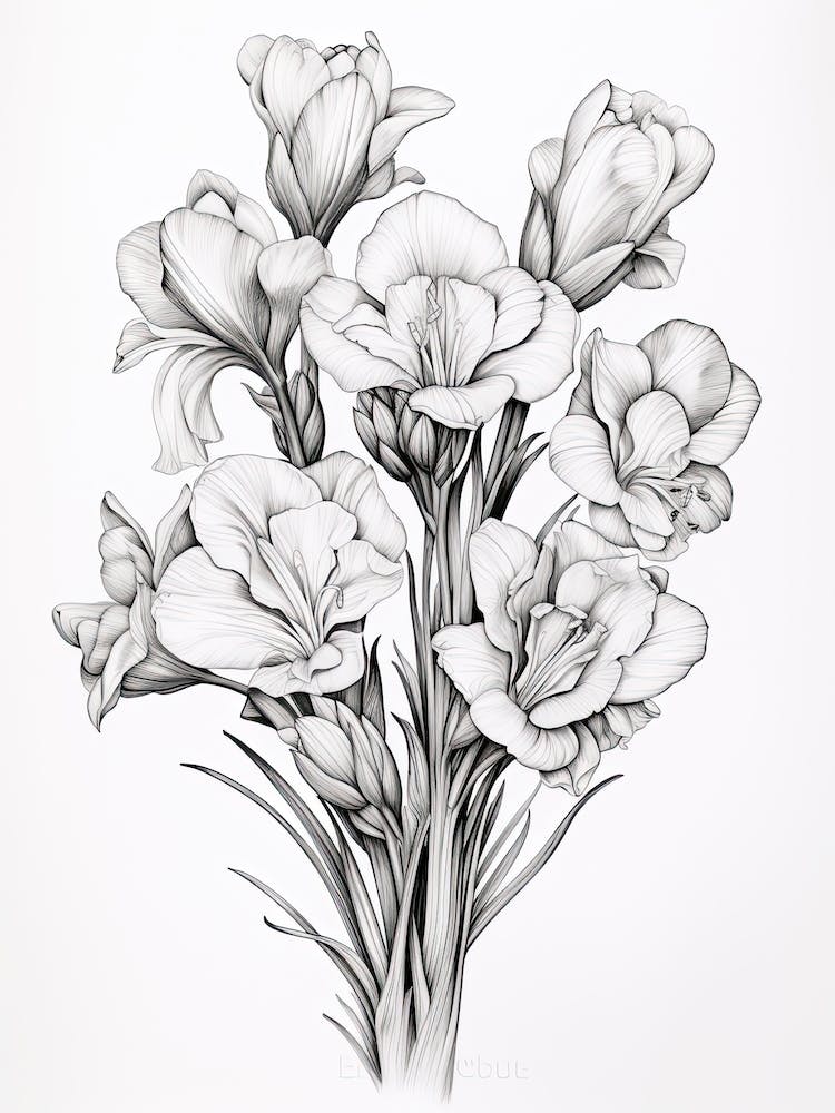 Freesias, with love, Limited Edition Giclée print 2024