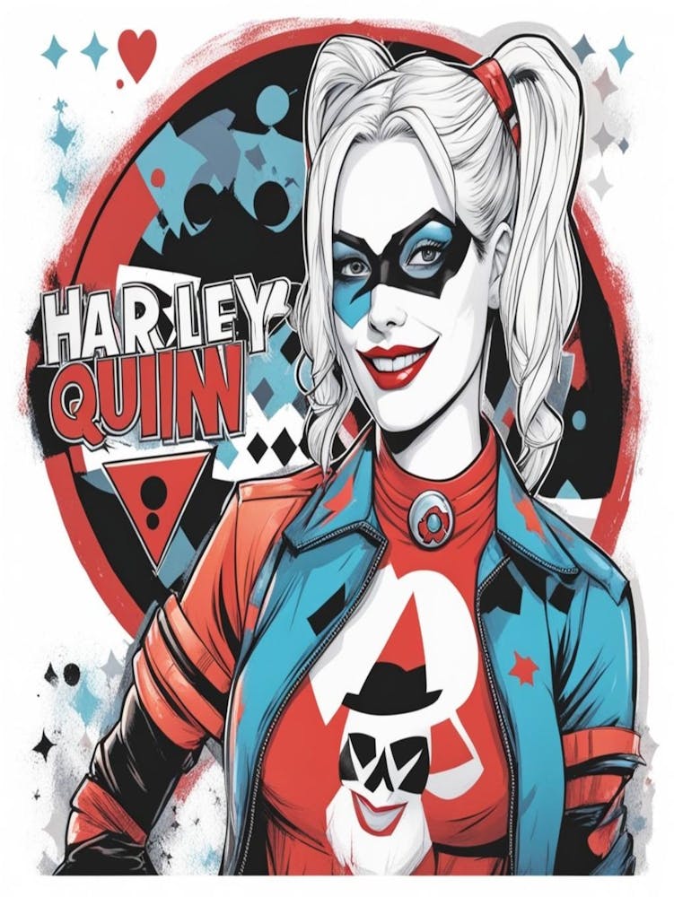 Harley Quinn 3 Piece Canvas Glicees UNFRAMED. popular