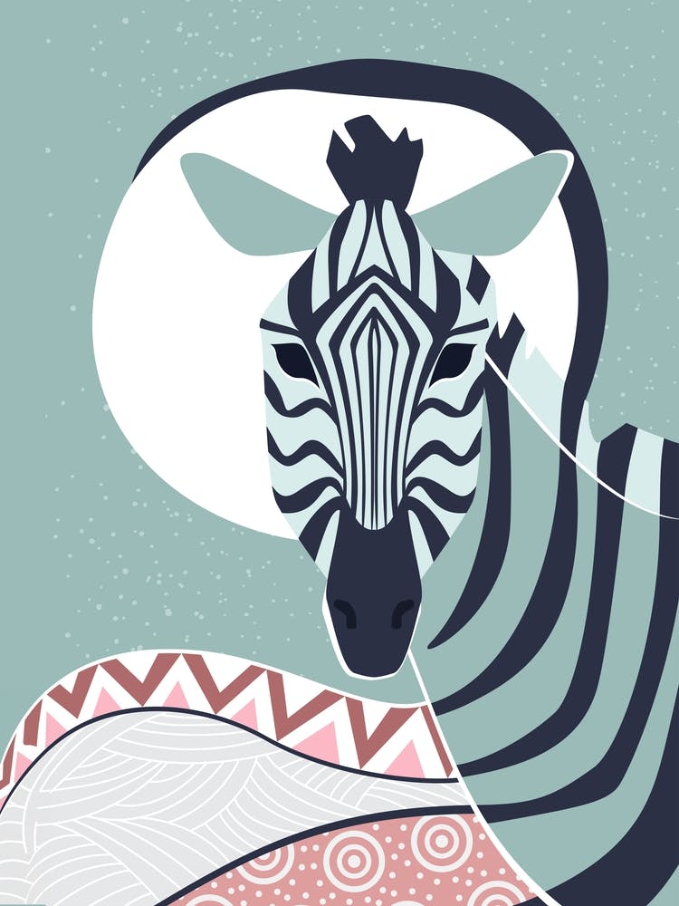 Zebra Print, Zentangle, Zebra Drawing, Art Prints, Black and