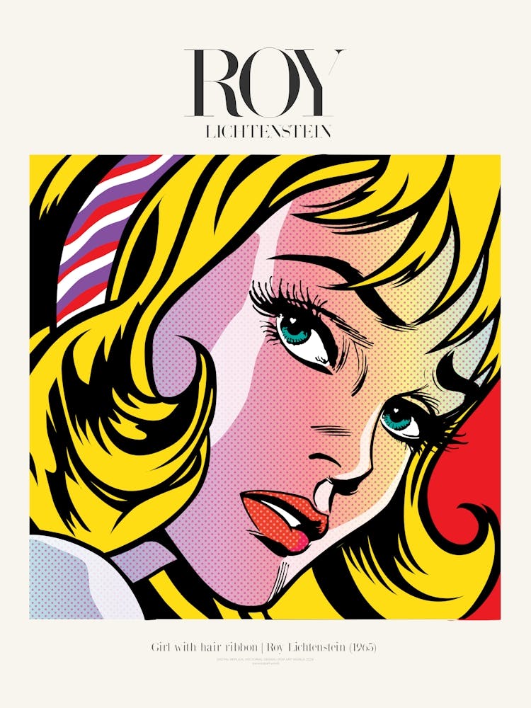 Amazon.com: Roy Lichtenstein - Girl With Hair Ribbon, 1965