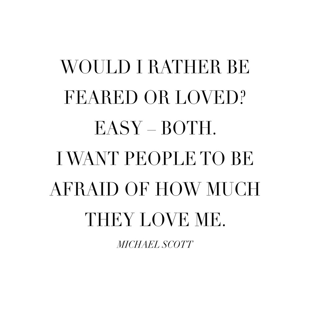 Would I Rather Be Feared Or Loved Michael Scott Quote Art Print by ...