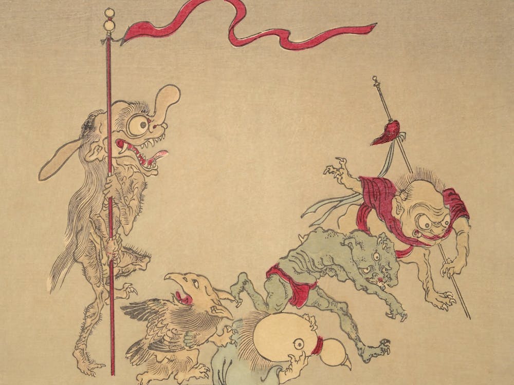 ki-yo！キャンバスアート Night Parade of A Hundred Demons Kawanabe Kyosai Vintage