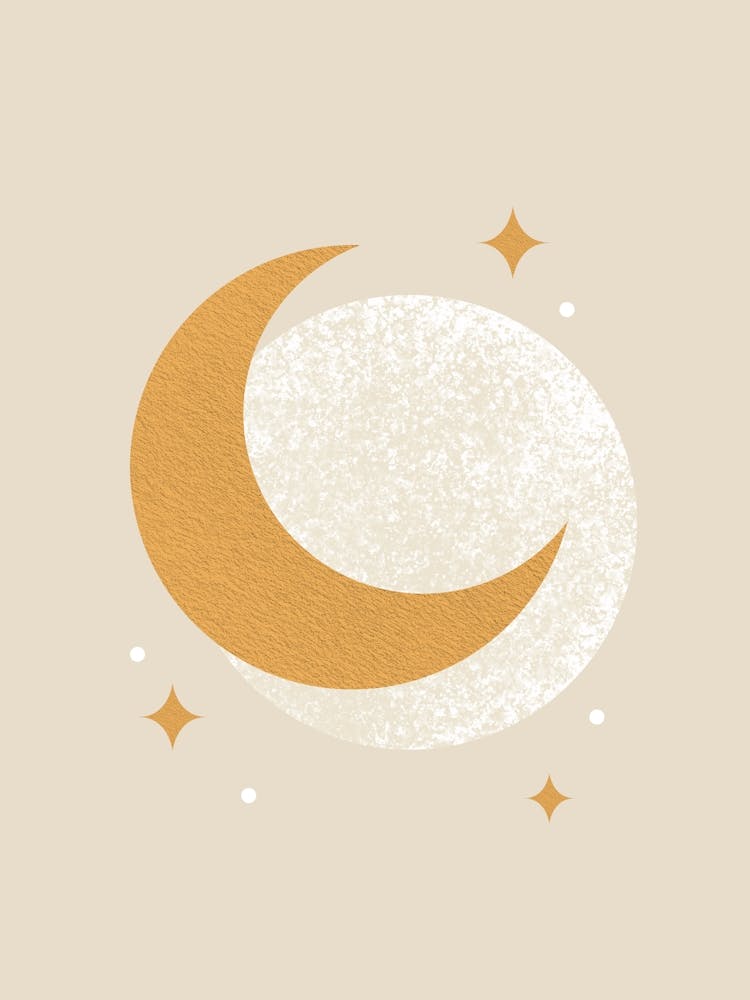 Moon Spark Lunar Eclipse - White Gold Art Print by Moonlight