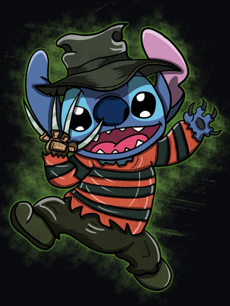 Ohana Freddy - Stitch Halloween Art Print by QJO.James - Fy