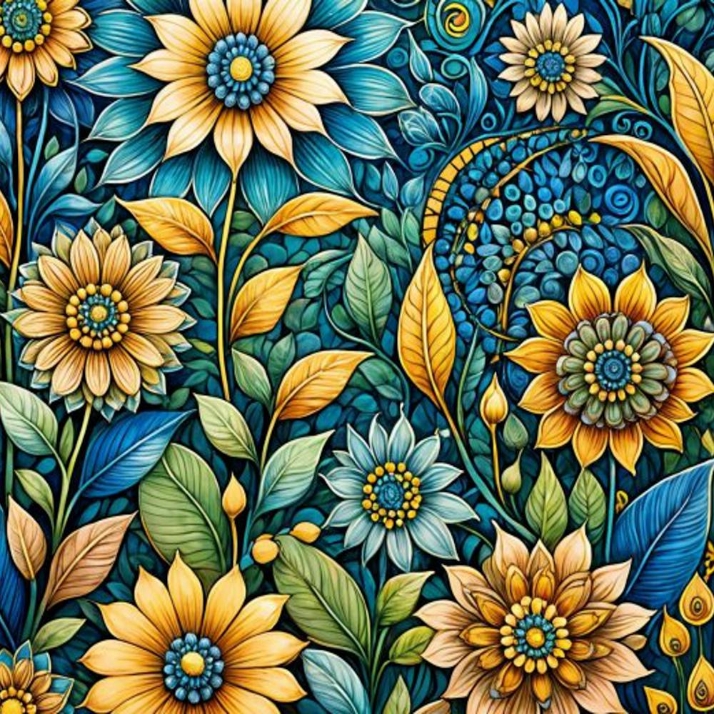 Zentangle Flower Garden 1 Art Print by BestArt - Fy