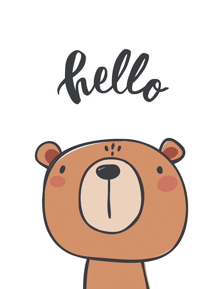 Papa bear, Howdy, Hi there, Hello, Hey, Cute bear digital artwork