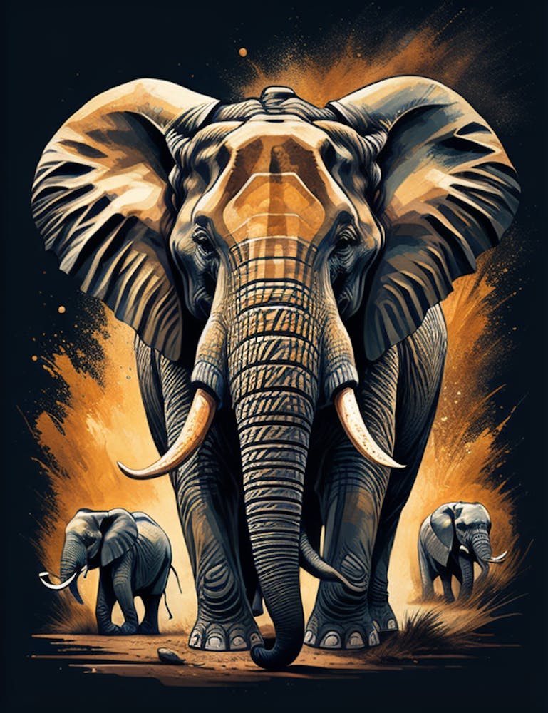 Elephants Art Print by 444Ax - Fy