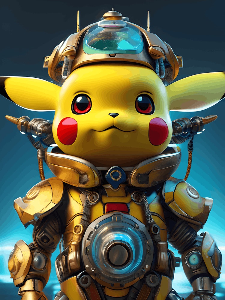 Futuristic Cyborg Pikachu Fan Art Poster 3 Art Print By The Art Of Pat Fy