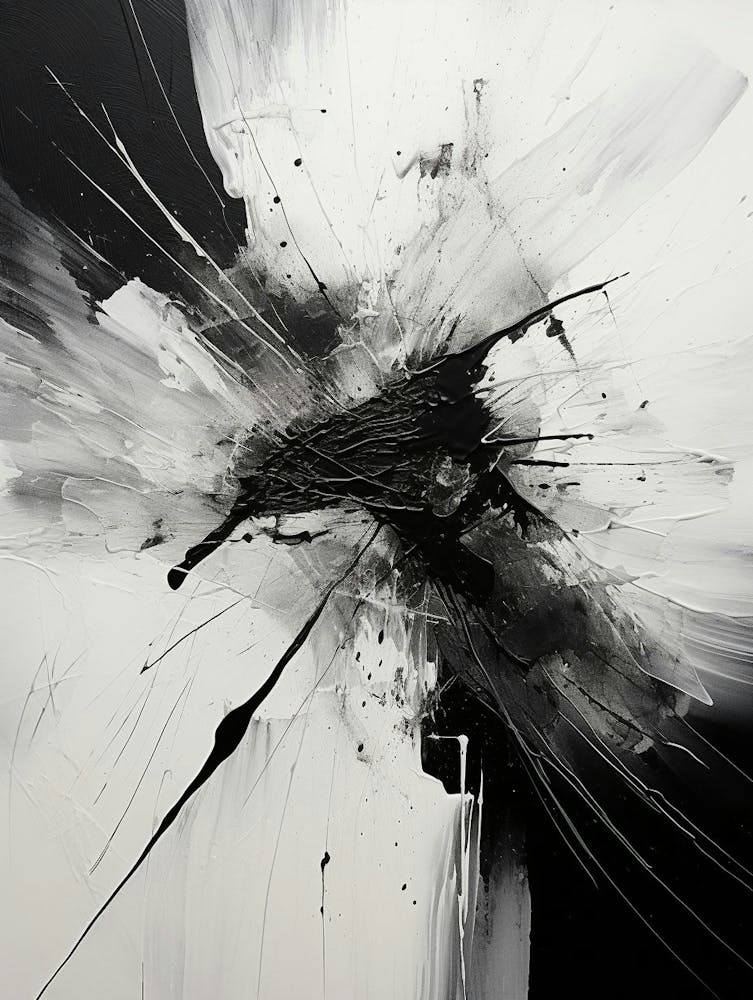 Black and White hotsell Abstract Painting