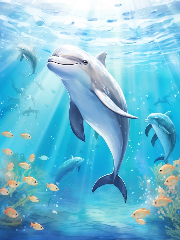 Dolphins Make Me Happy Gift For Dolphin Lover Digital Art by EQ Designs -  Pixels