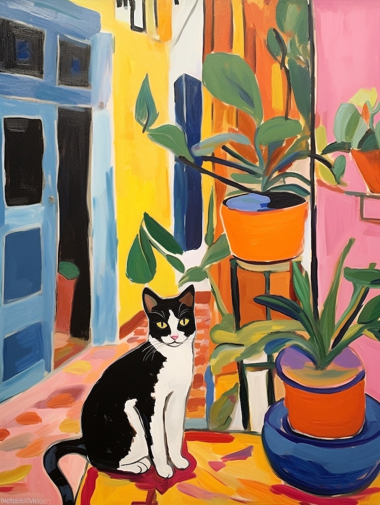 Painting Of A Cat In Seville Spain 3 Art Print by MedArt - Fy