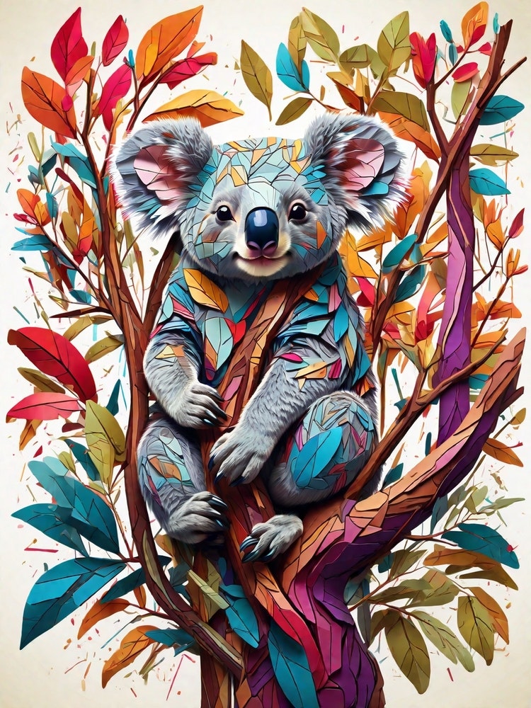 COLORFUL KOALA Art Print by AI ARTISTRY - Fy