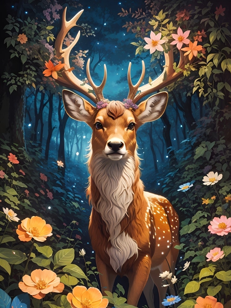 Fantasy Beast Deer - 5D Diamond Painting 