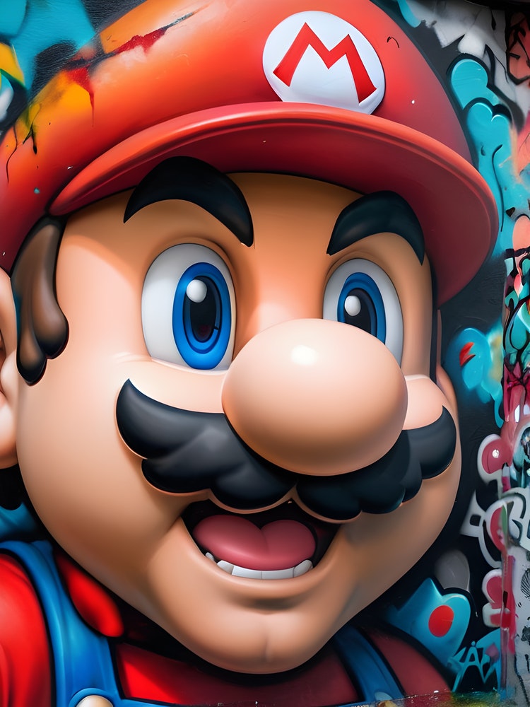 Mario Bros Graffiti Wall Art Poster 6 Art Print by The Art Of Pat Fy