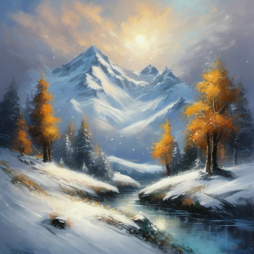 Winter Landscape Painting 2 Art Print by Cats for you - Fy