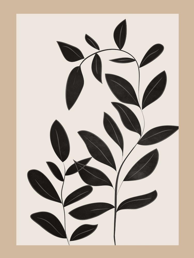 Minimalist Plants & Leaves Art 4 Art Print by Nadja - Fy