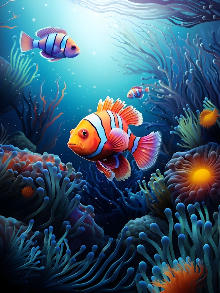 Clown Fish Underwater Art Print by Nature Nest Arts - Fy