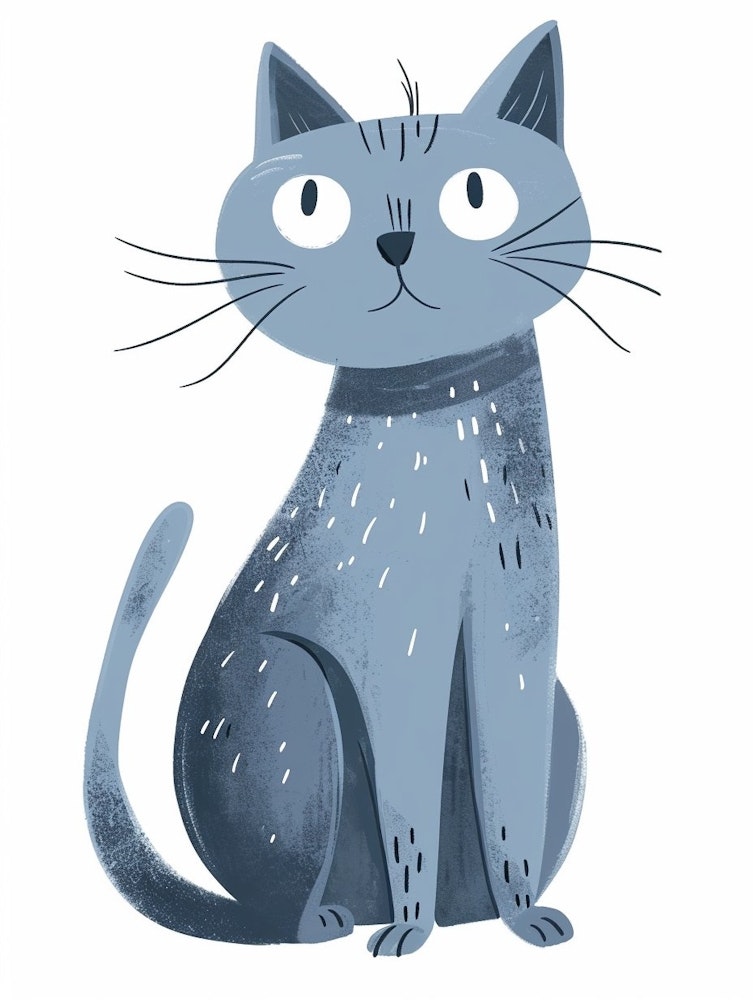 Russian Blue Cat Clipart Illustration 3 Art Print By Woof And Whiskers Fy