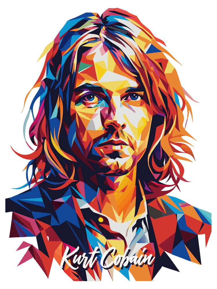 アート・デザイン・音楽 Cobain - nirvana Kurt Cobain Art, Cobain Canvas Art, Nirvana Painting, Kurt