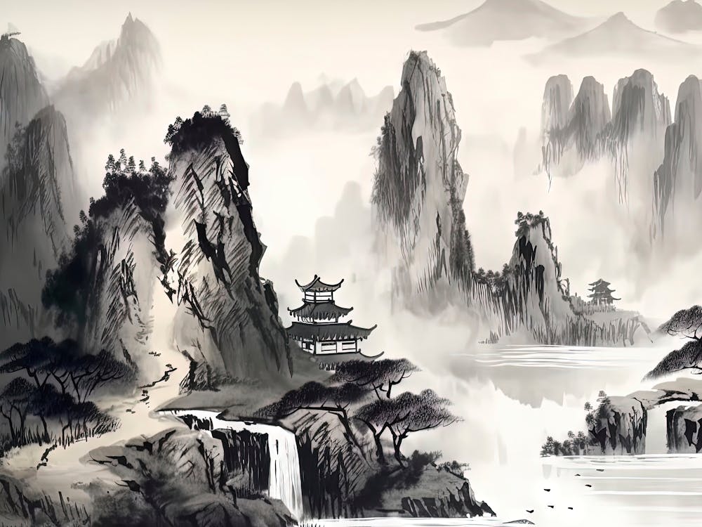 Chinese Landscape 2 Art Print by Count Zero - Fy