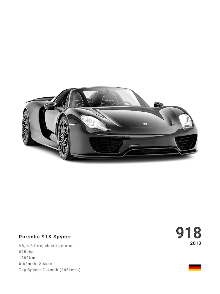 1 Piece Car 918 Supercar Wall Art Decor, car selling Canvas Picture Print Poster for Showroom Office, Sport Car Themed Painting