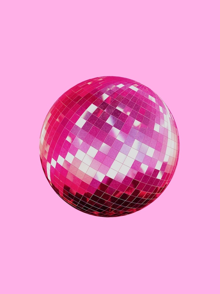 Pretty Pink Music Disco Ball Balloons - Disco Ball - Posters and