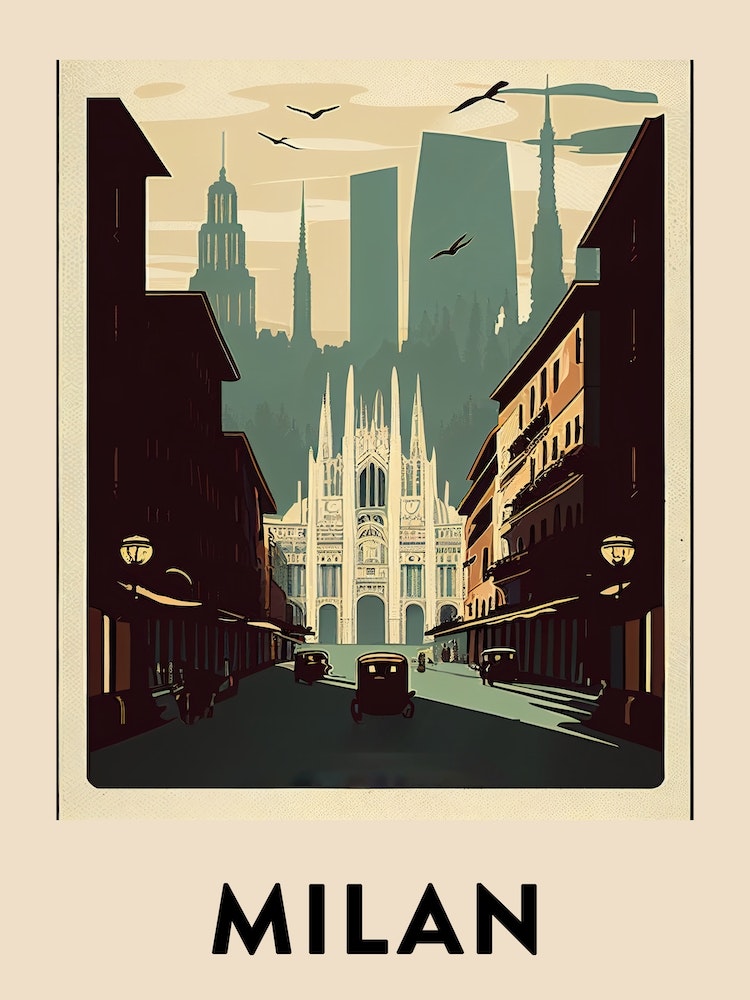 Milan 4 Art Print by Travel Poster Collection - Fy