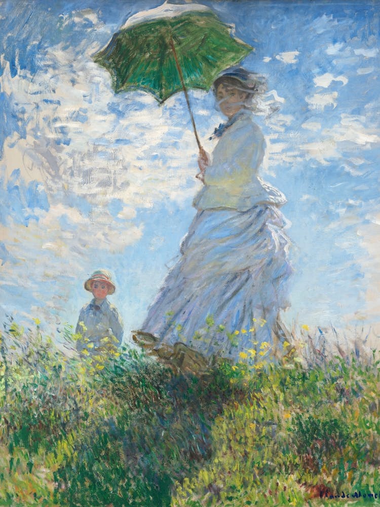 Claude Monet - Woman With Umbrella Art Print by Mokaky - Fy