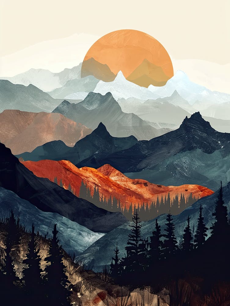 Sunset In The Mountains 87 Art Print by Art-Syndicate - Fy