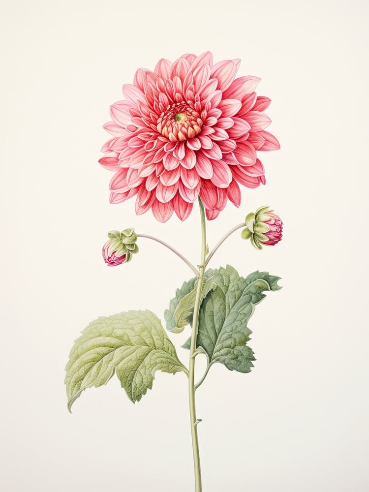 Framed Archival Semi Gloss Paper / Japanese Dahlia Original
