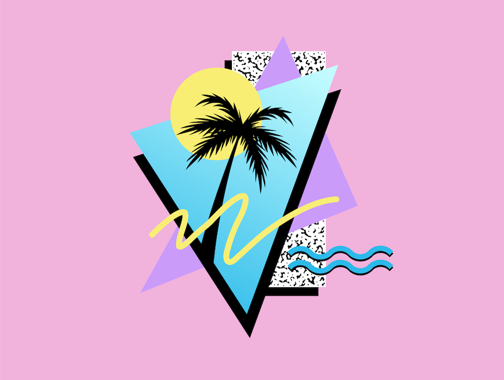 Memphis Pattern 80s Retro Palmtree 90s Art Art Print by