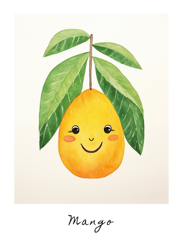 Friendly Kids Mango 2 Poster Art Print By Scribble Studio - Fy