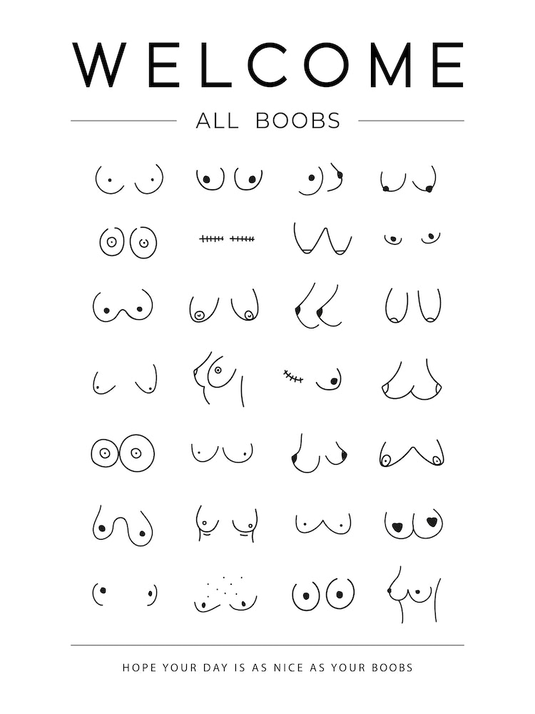 Welcome All Boobs Art Print by Tinteriaprint - Fy
